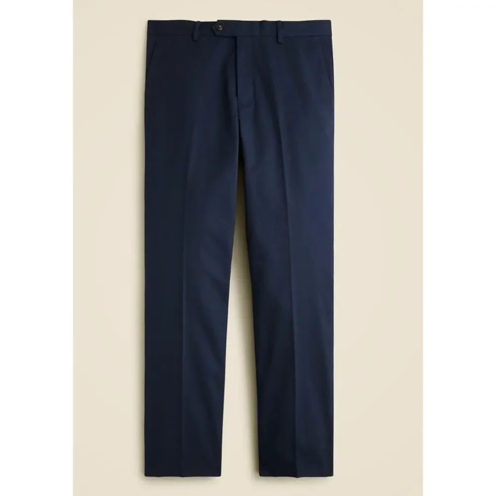 J.Crew Bowery Chino Dress Pants Mens 36x32 Navy Blue Stretch Flat Front Unlined